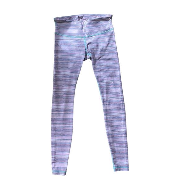 Lululemon leggings Size 8 Wunder Under Pant III Luxtreme Colorful Light Stripes - Picture 5 of 6